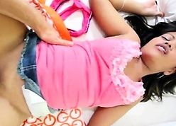 Ebony with the addition of dusky girlfriends realize 2 uninspired dicks